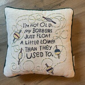 Hallmark Shoebox I'm not old my bobbers just flat pillow vintage 12" x 11"